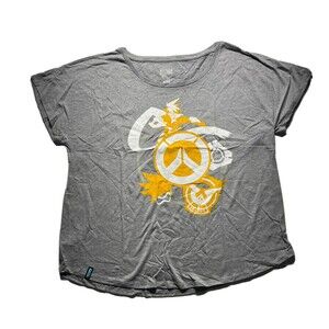 Blizzard Entertainment Overwatch Tracer Logo Women’s Gray Shirt Size 2XL